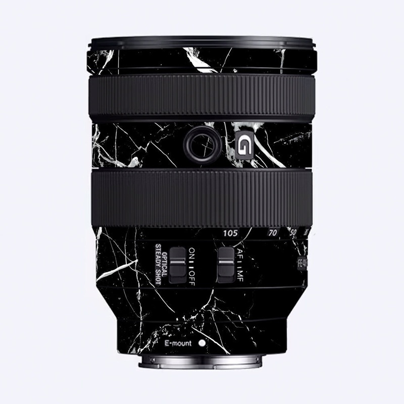 White Veins on Black Sony 24-105mm Camera Lens Skin