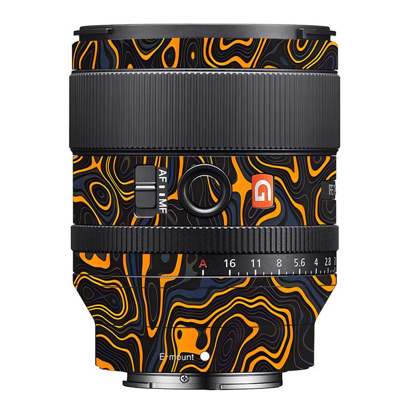 Amber Topographic Waves Sony 35mm 1.4 Camera Lens Skin