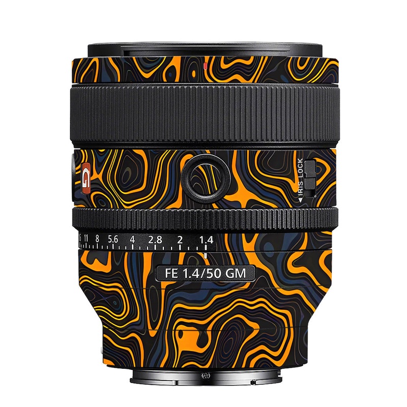 Amber Topographic Waves Sony 50mm 1.4 Camera Lens Skin