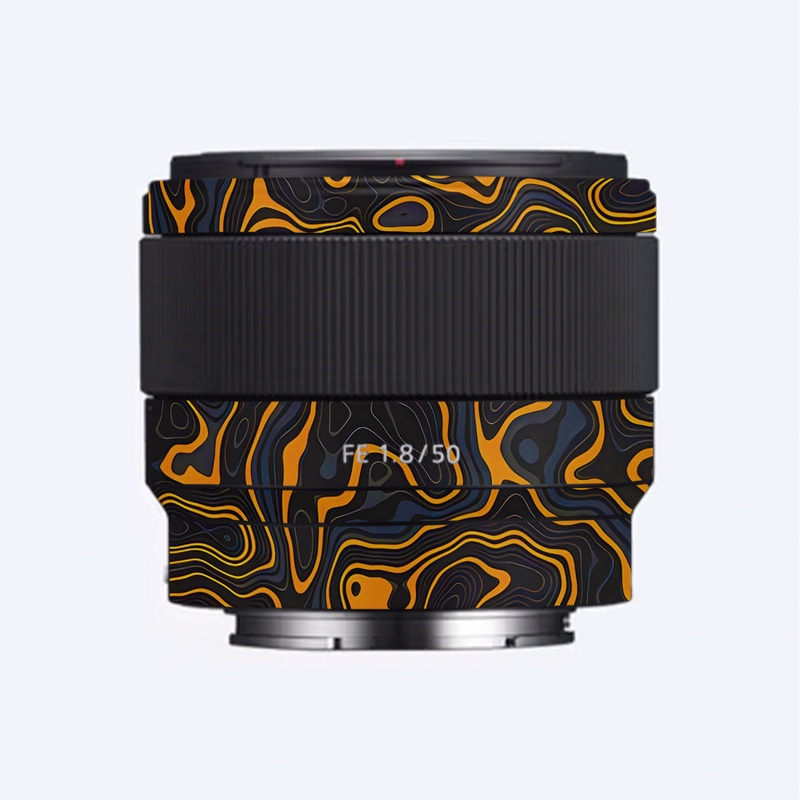 Amber Topographic Waves Sony 50mm 1.8 Camera Lens Skin