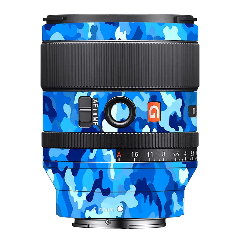 Arctic Blue Camo Pattern Sony 35mm 1.4 Camera Lens Skin