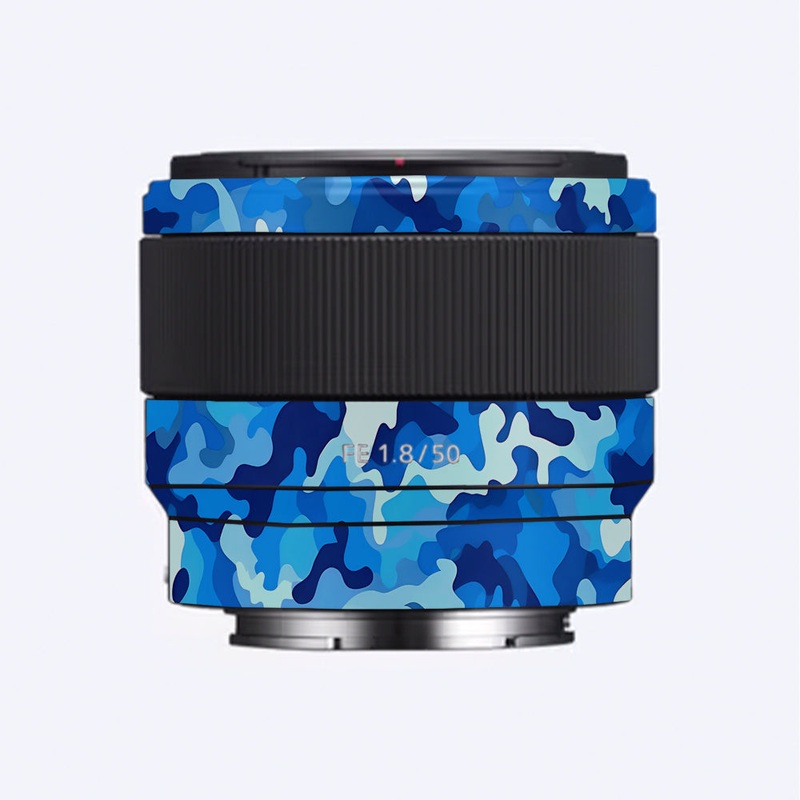 Arctic Blue Camo Pattern Sony 50mm 1.8 Camera Lens Skin