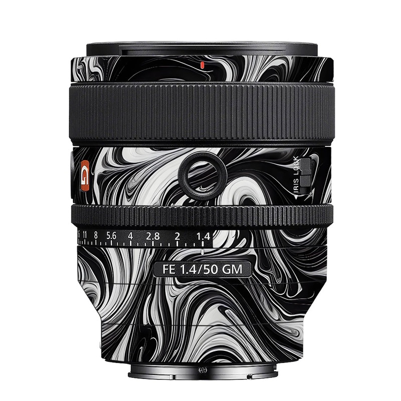 Black and White Marble Sony 50mm 1.4 Camera Lens Skin