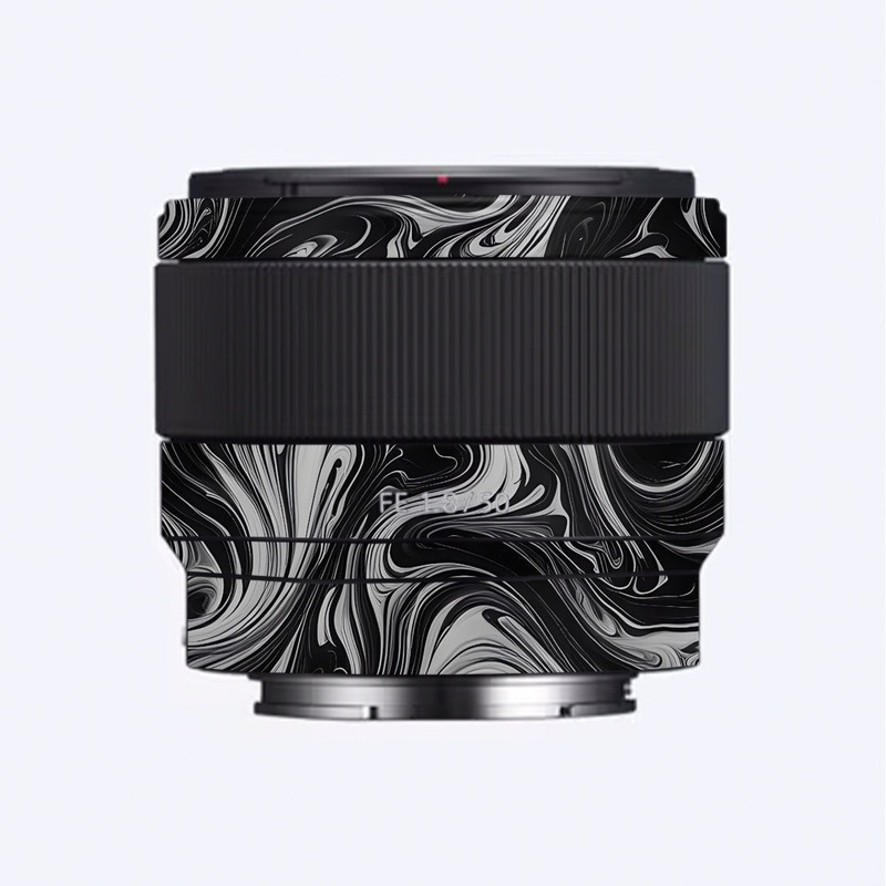 Black and White Marble Sony 50mm 1.8 Camera Lens Skin