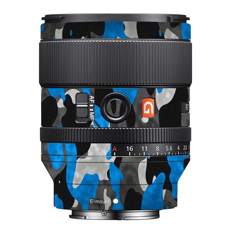 Blue Grey Camo Sony 35mm 1.4 Camera Lens Skin