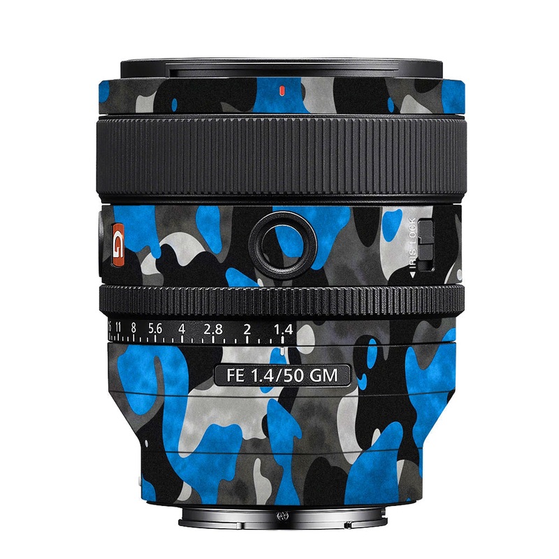 Blue Grey Camo Sony 50mm 1.4 Camera Lens Skin