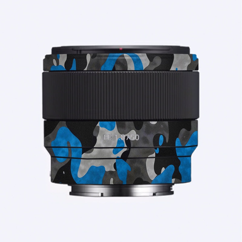 Blue Grey Camo Sony 50mm 1.8 Camera Lens Skin