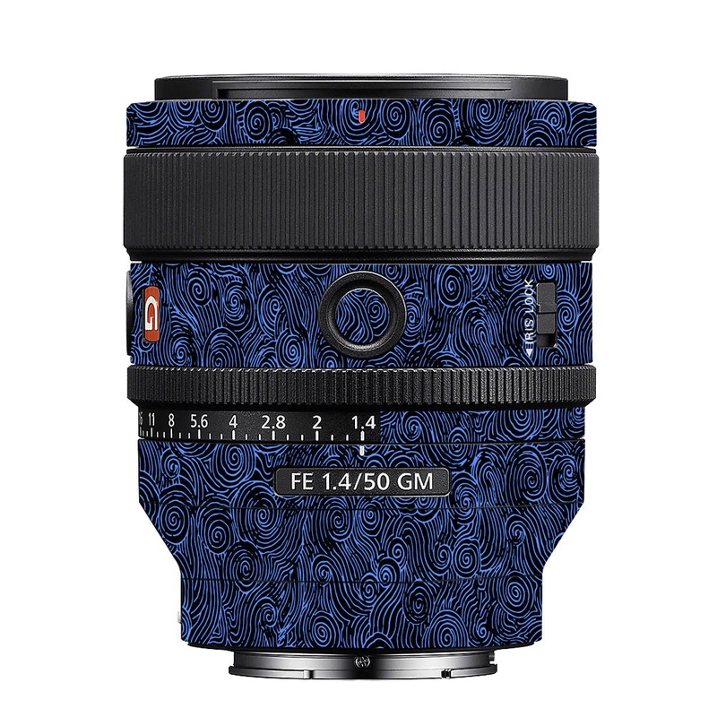 Blue Spirals Sony 50mm 1.4 Camera Lens Skin