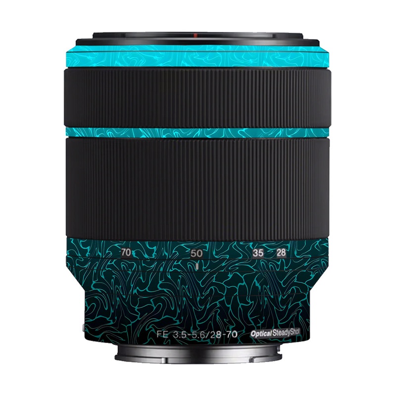 Cyan Blue to Black Gradient Sony 28-70mm Camera Lens Skin