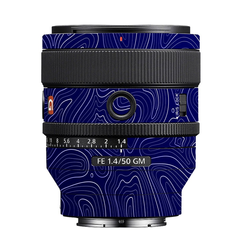 Deep Blue Contour Sony 50mm 1.4 Camera Lens Skin