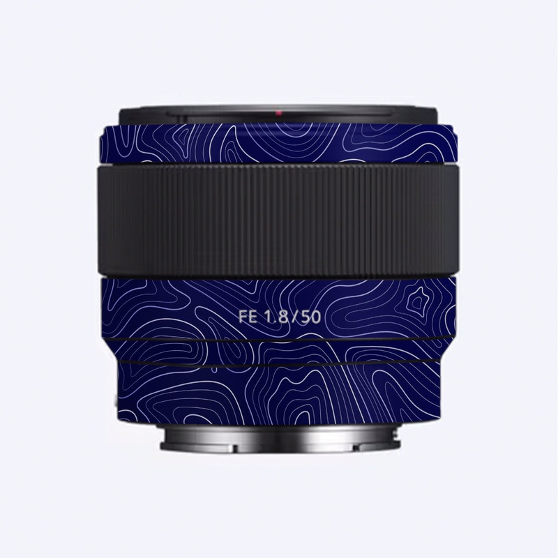 Deep Blue Contour Sony 50mm 1.8 Camera Lens Skin