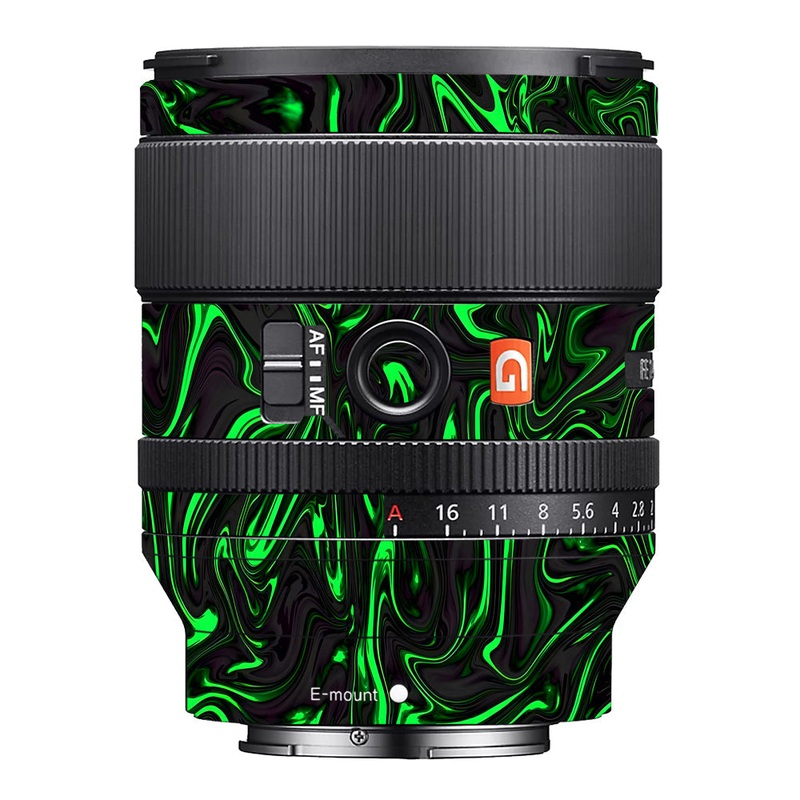 Green Liquid Pattern Sony 35mm 1.4 Camera Lens Skin