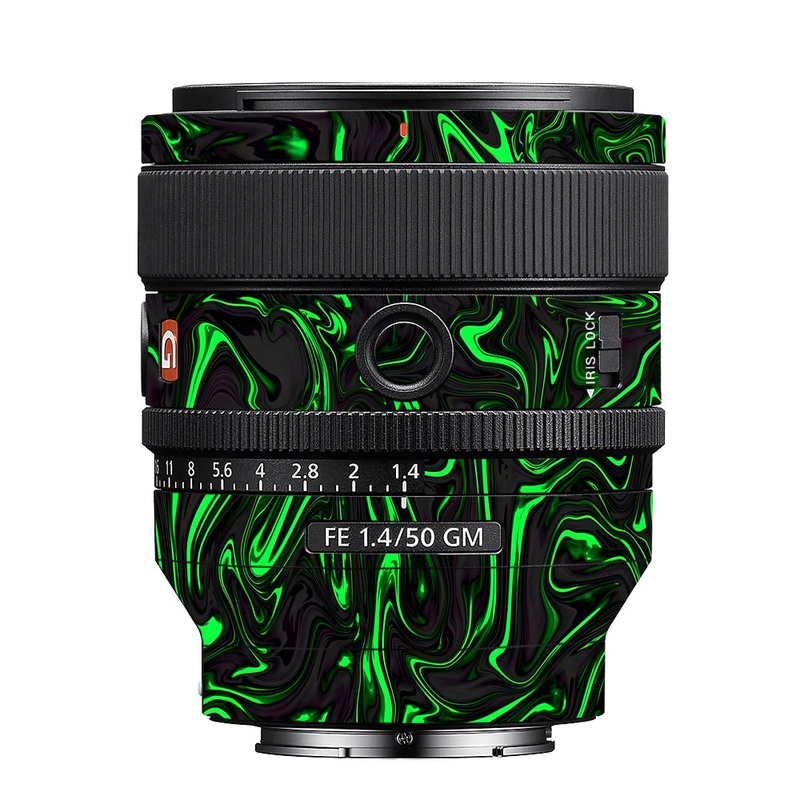 Green Liquid Pattern Sony 50mm 1.4 Camera Lens Skin