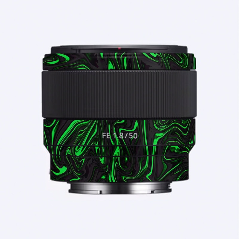 Green Liquid Pattern Sony 50mm 1.8 Camera Lens Skin