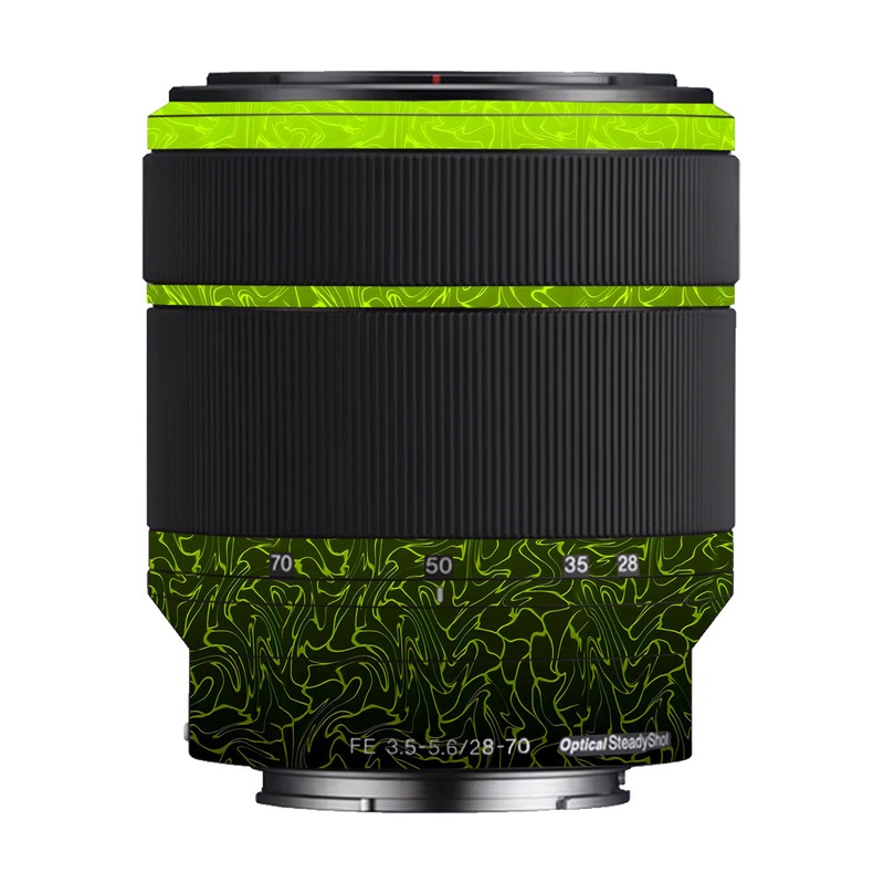 Lime Yellow to Black Gradient Sony 28-70mm Camera Lens Skin