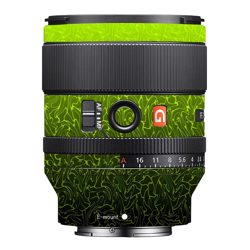 Lime Yellow to Black Gradient Sony 35mm 1.4 Camera Lens Skin