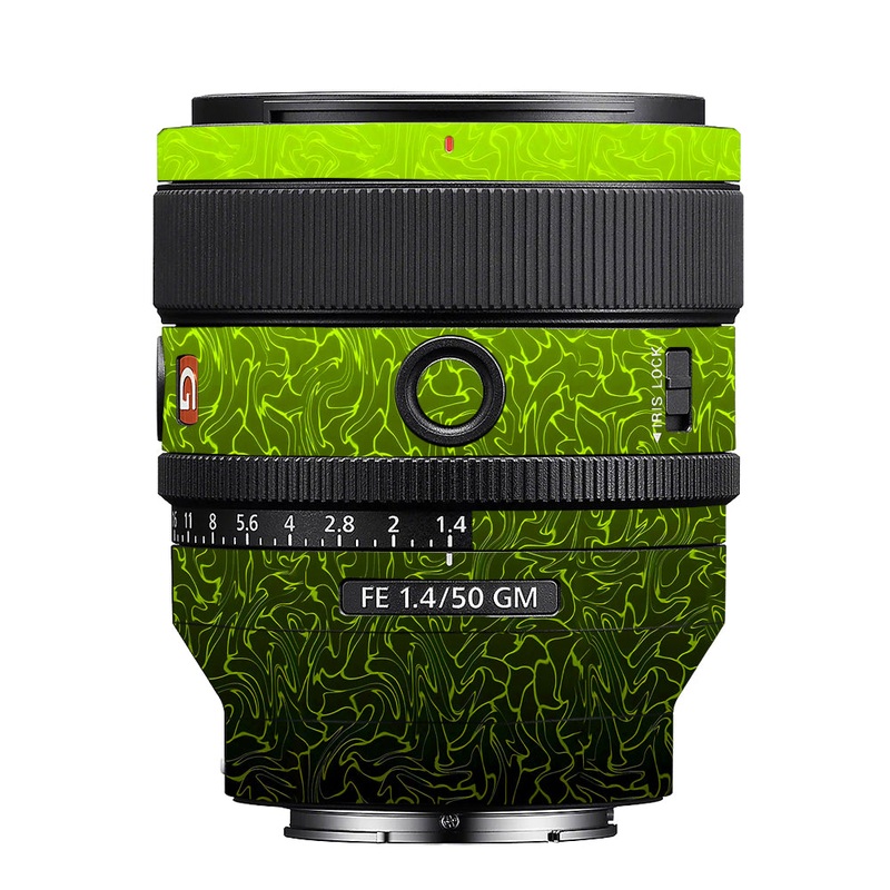 Lime Yellow to Black Gradient Sony 50mm 1.4 Camera Lens Skin