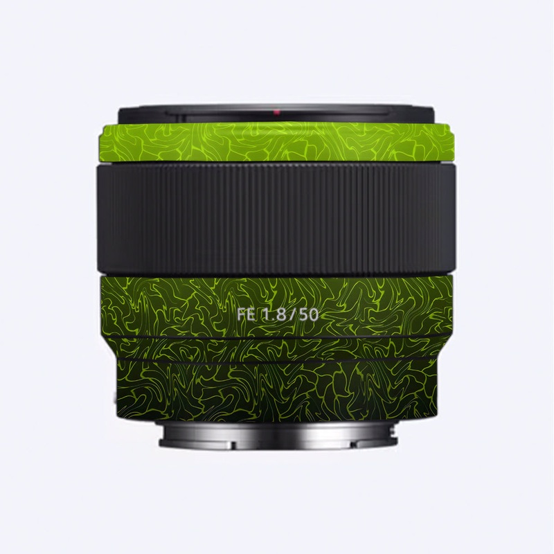 Lime Yellow to Black Gradient Sony 50mm 1.8 Camera Lens Skin