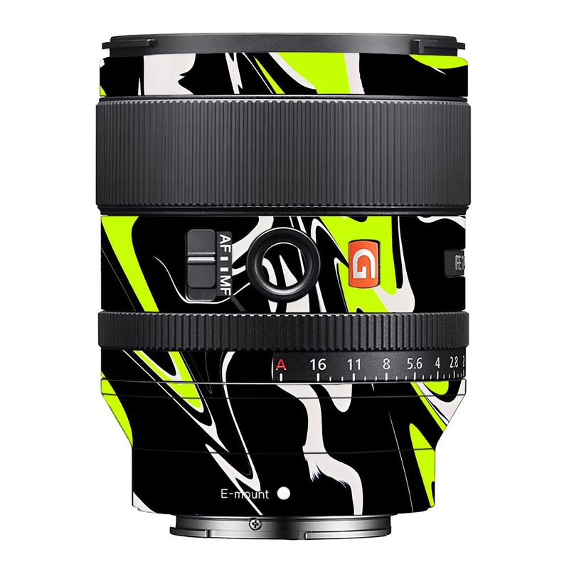 Neon Green and Black Pattern Sony 35mm 1.4 Camera Lens Skin
