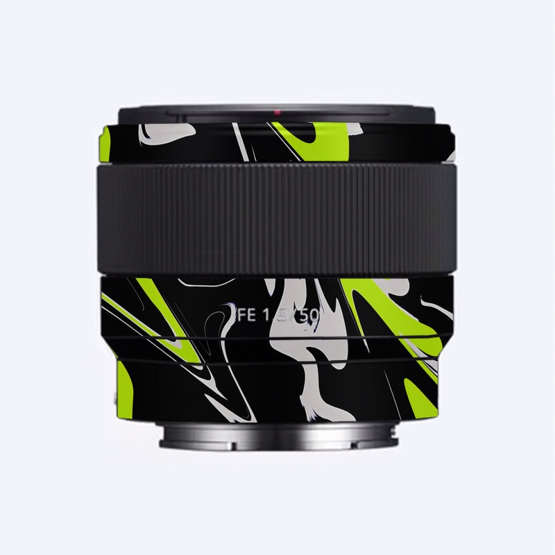 Neon Green and Black Pattern Sony 50mm 1.8 Camera Lens Skin