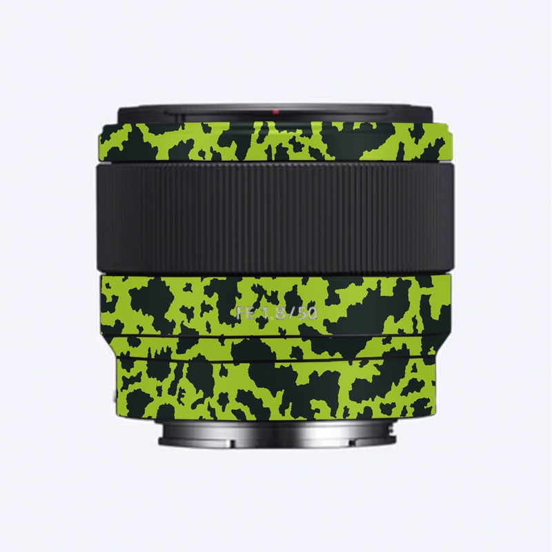 Neon Green Splatter Sony 50mm 1.8 Camera Lens Skin