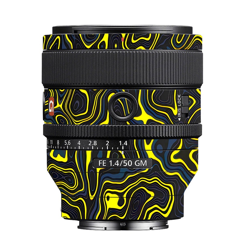 Neon Lava Contours Sony 50mm 1.4 Camera Lens Skin
