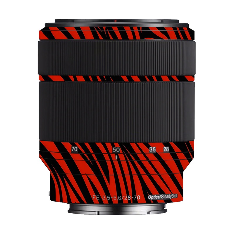 Red and Black Stripes Sony 28-70mm Camera Lens Skin