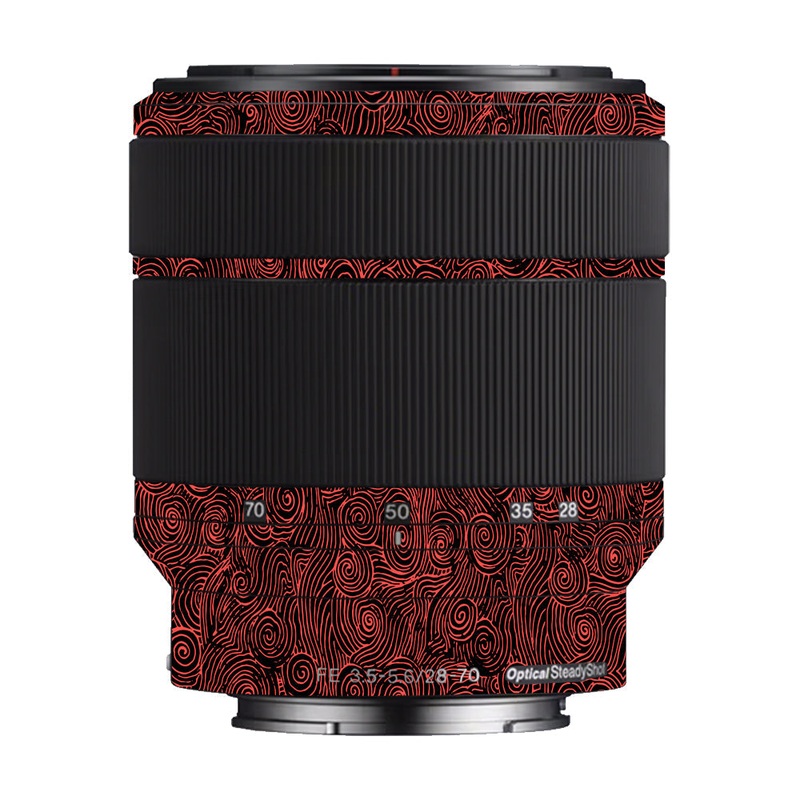 Red Spirals Sony 28-70mm Camera Lens Skin