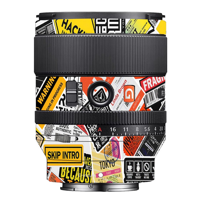 Tech Aesthetic Sticker Collage Sony 35mm 1.4 Camera Lens Skin