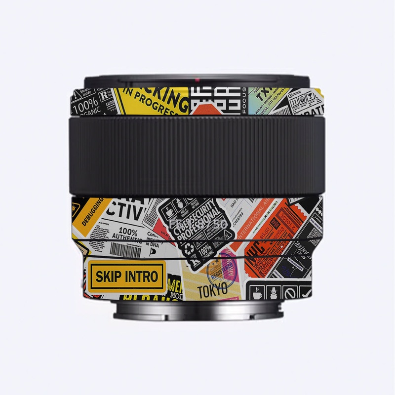 Tech Aesthetic Sticker Collage Sony 50mm 1.8 Camera Lens Skin