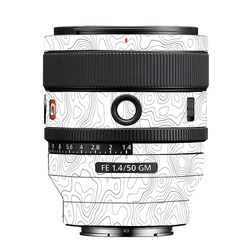 White Contour Design Sony 50mm 1.4 Camera Lens Skin