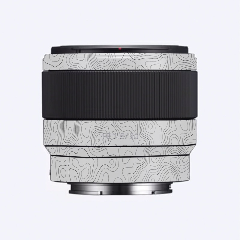 White Contour Design Sony 50mm 1.8 Camera Lens Skin