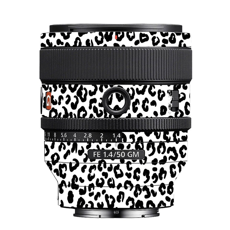 White Leopard Sony 50mm 1.4 Camera Lens Skin