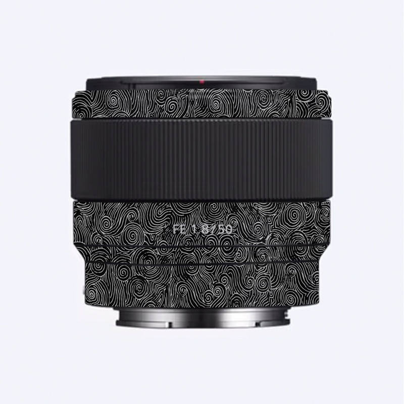 White Spirals Sony 50mm 1.8 Camera Lens Skin