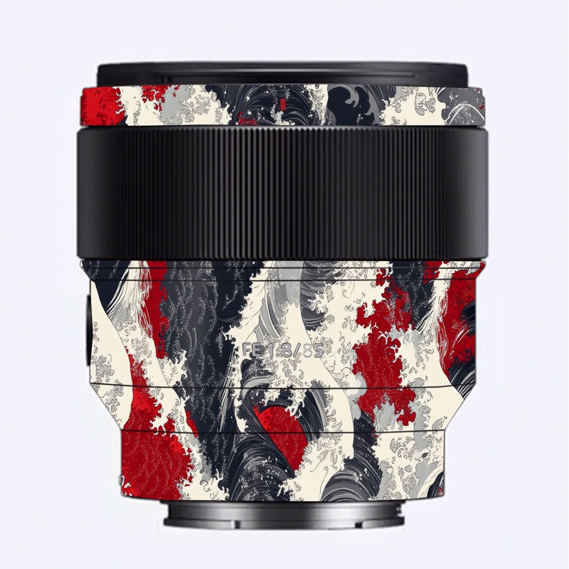 Abstract Waves Sony 85mm 1.8 Camera Lens Skin
