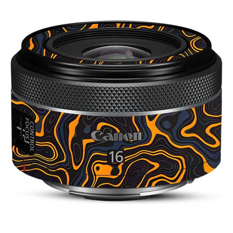 Amber Topographic Waves Canon 16mm Camera Lens Skin