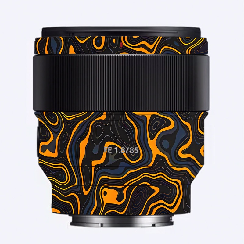 Amber Topographic Waves Sony 85mm 1.8 Camera Lens Skin