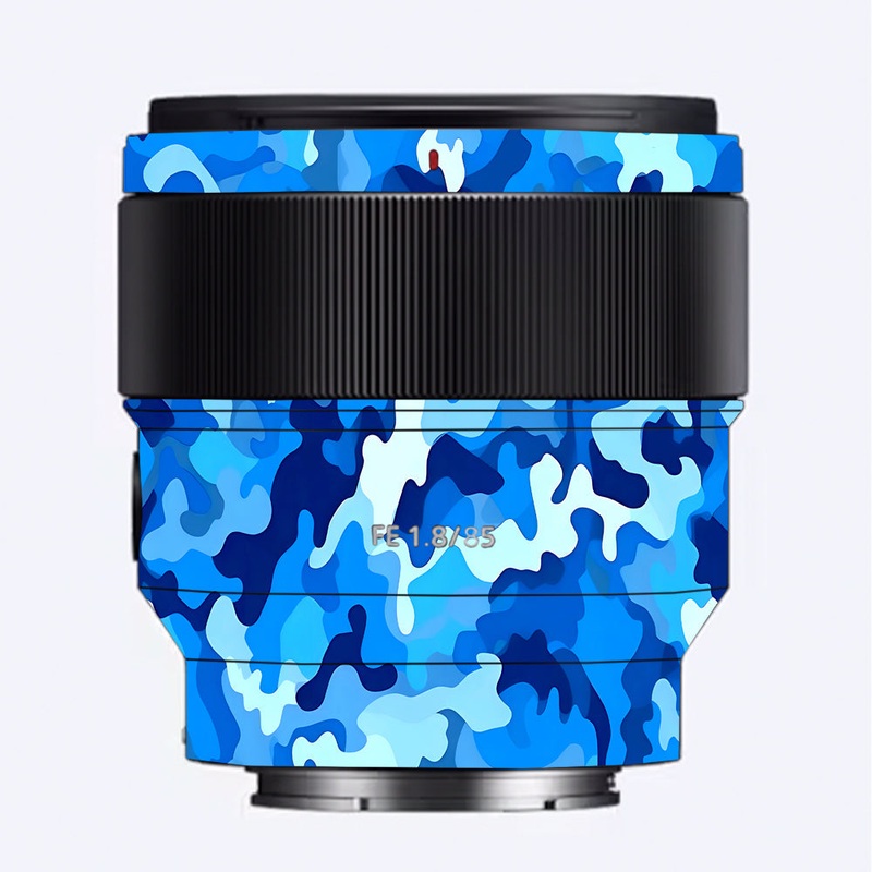 Arctic Blue Camo Pattern Sony 85mm 1.8 Camera Lens Skin