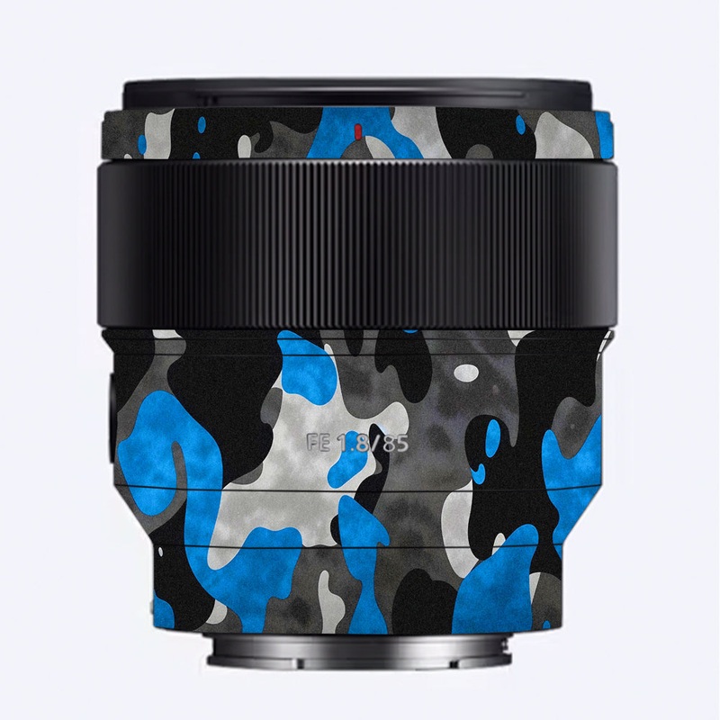 Blue Grey Camo Sony 85mm 1.8 Camera Lens Skin