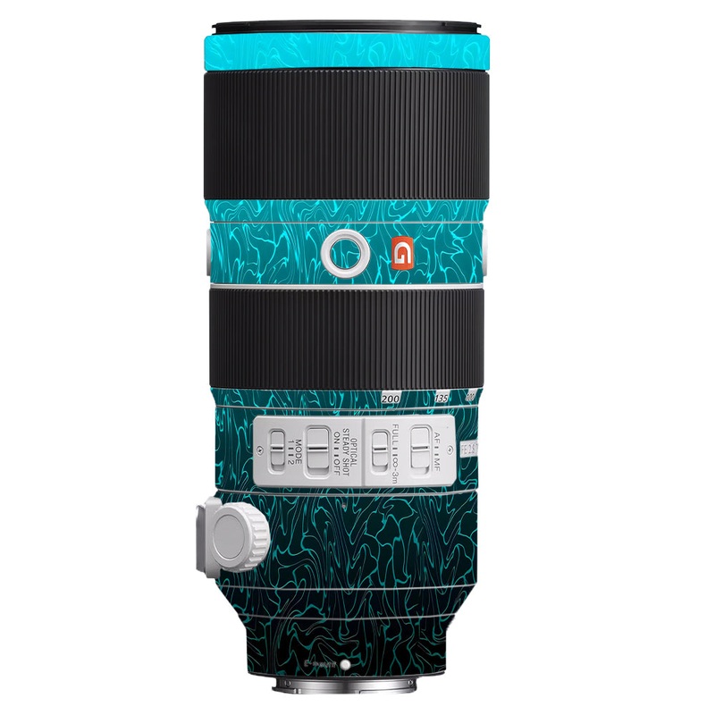 Cyan Blue to Black Gradient Sony 70-200mm Camera Lens Skin