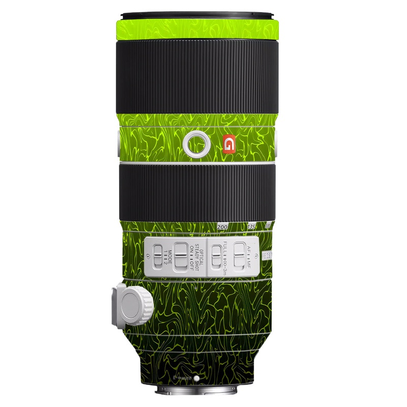 Lime Yellow to Black Gradient Sony 70-200mm Camera Lens Skin
