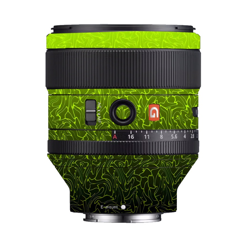 Lime Yellow to Black Gradient Sony 85mm 1.4 Camera Lens Skin
