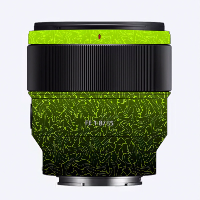 Lime Yellow to Black Gradient Sony 85mm 1.8 Camera Lens Skin