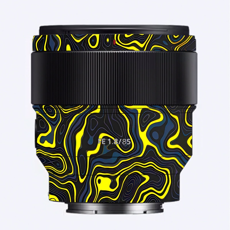 Neon Lava Contours Sony 85mm 1.8 Camera Lens Skin