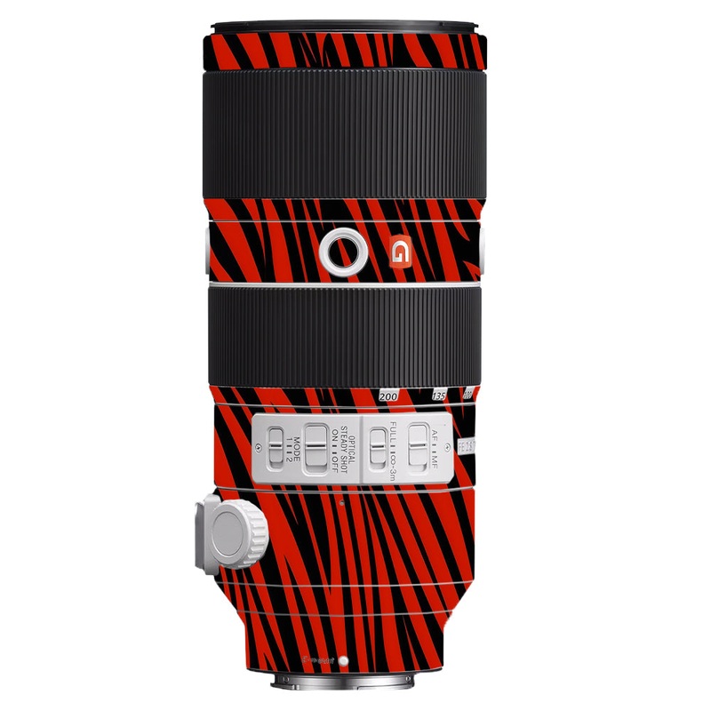 Red and Black Stripes Sony 70-200mm Camera Lens Skin