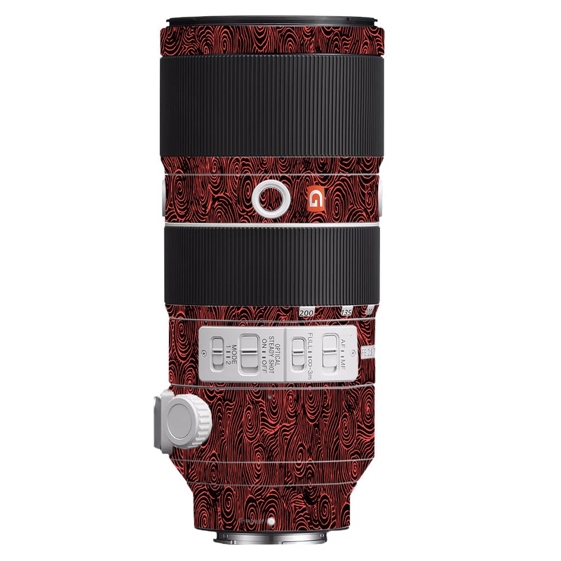 Red Spirals Sony 70-200mm Camera Lens Skin