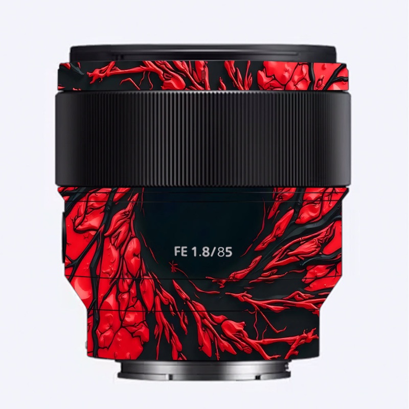 Venom Red Sony 85mm 1.8 Camera Lens Skin