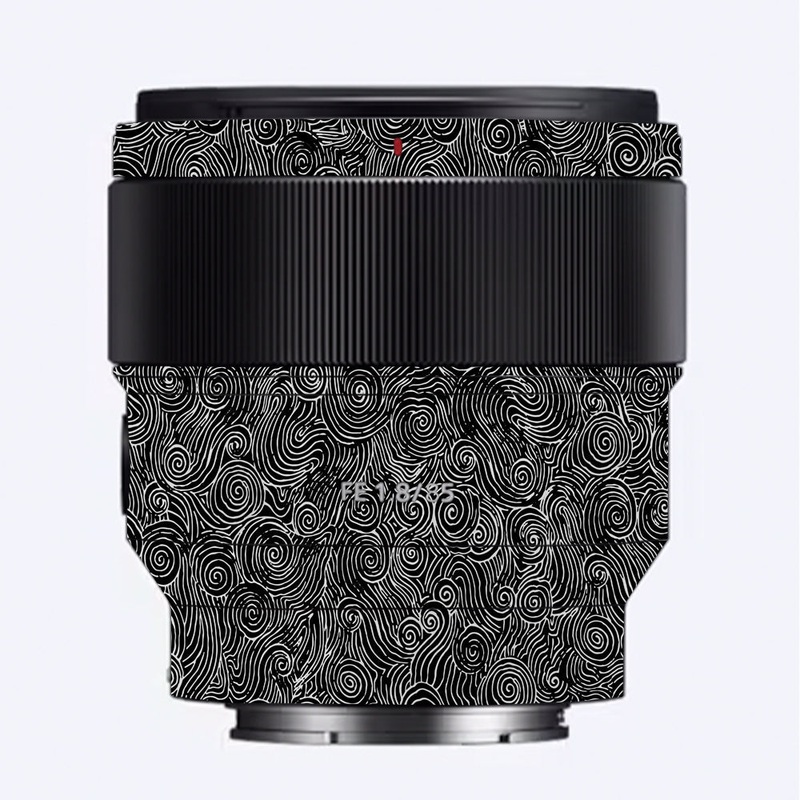 White Spirals Sony 85mm 1.8 Camera Lens Skin