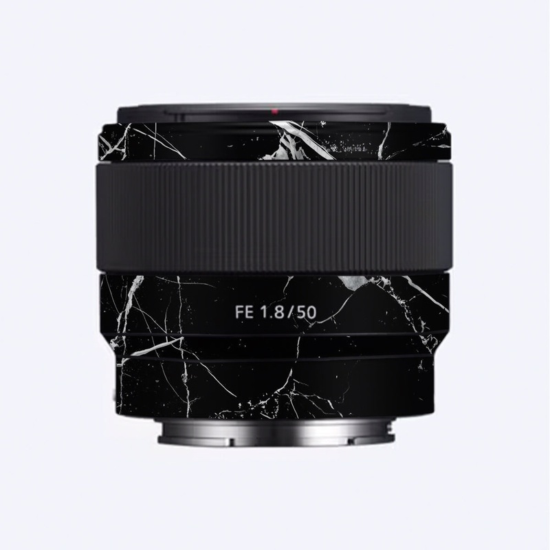 White Veins on Black Sony 50mm 1.8 Camera Lens Skin