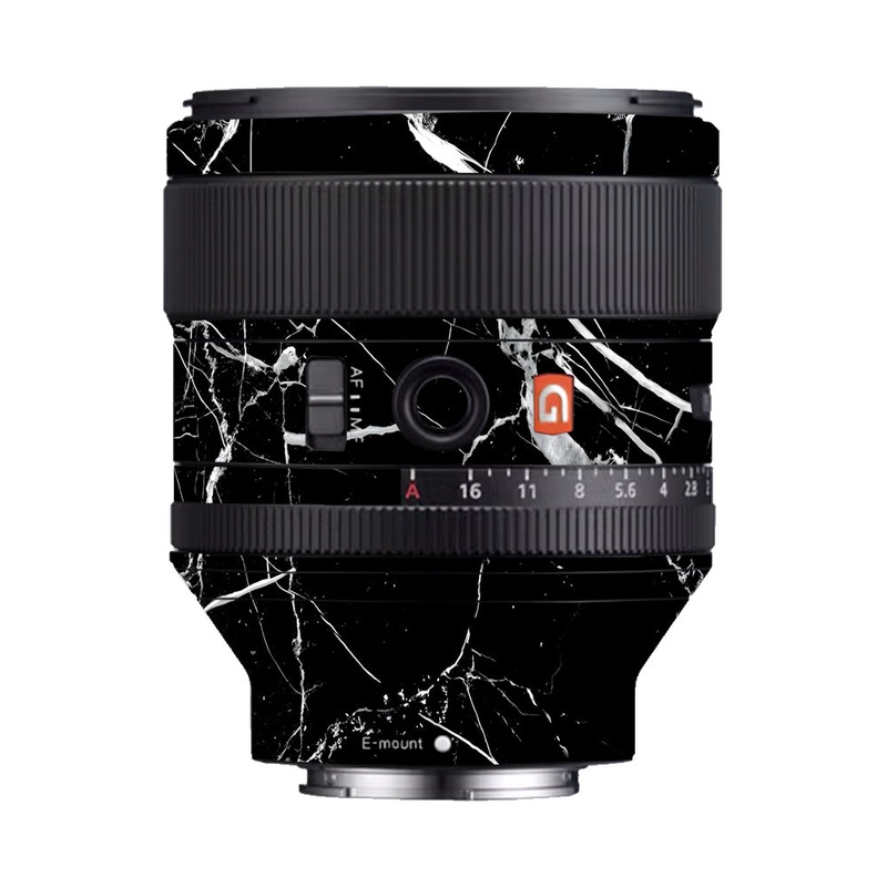 White Veins on Black Sony 85mm 1.4 Camera Lens Skin